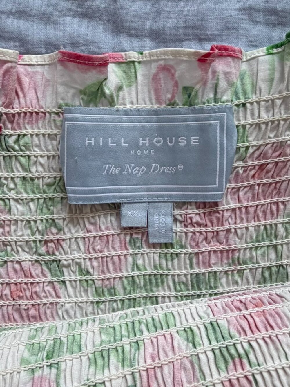 Floral Smocked Midi Dress in Pink and Green - Picture 3 of 4